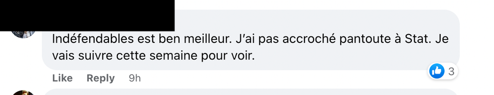 Commentaire sur Facebook.