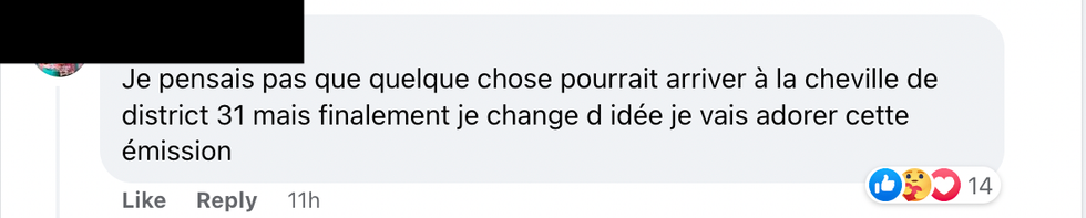 Commentaire sur Facebook.