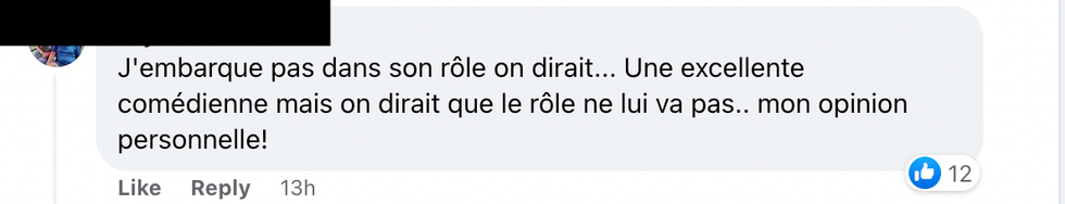 Commentaire sur Facebook.