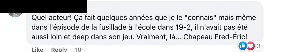 Commentaire sur Facebook.