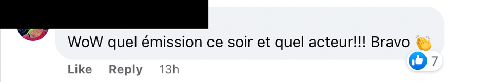 Commentaire sur Facebook.
