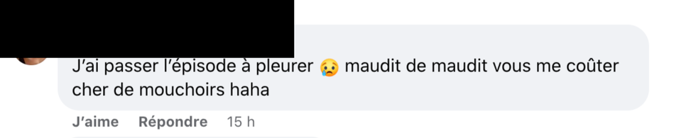 Commentaire sur Facebook.