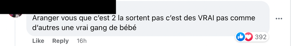 Commentaire sur Facebook.