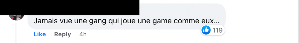 Commentaire sur Facebook.