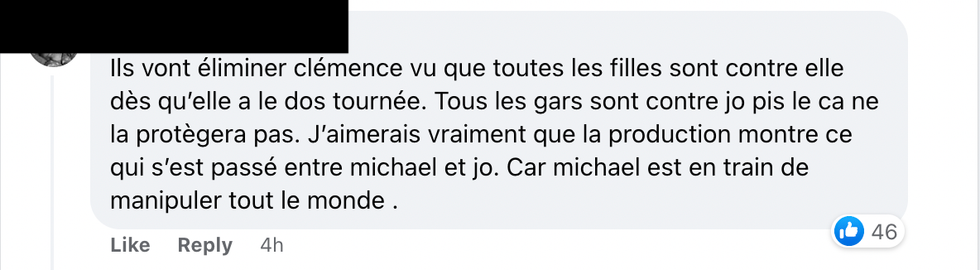 Commentaire sur Facebook.