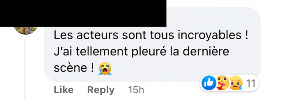 Commentaire sur Facebook.