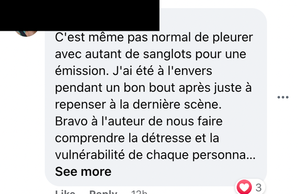 Commentaire sur Facebook.