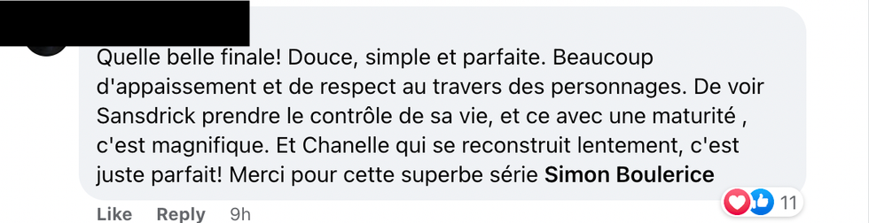 Commentaire sur Facebook.