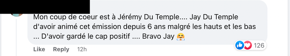 Commentaire sur Facebook.