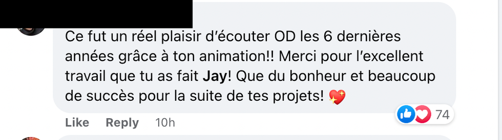 Commentaire sur Facebook.