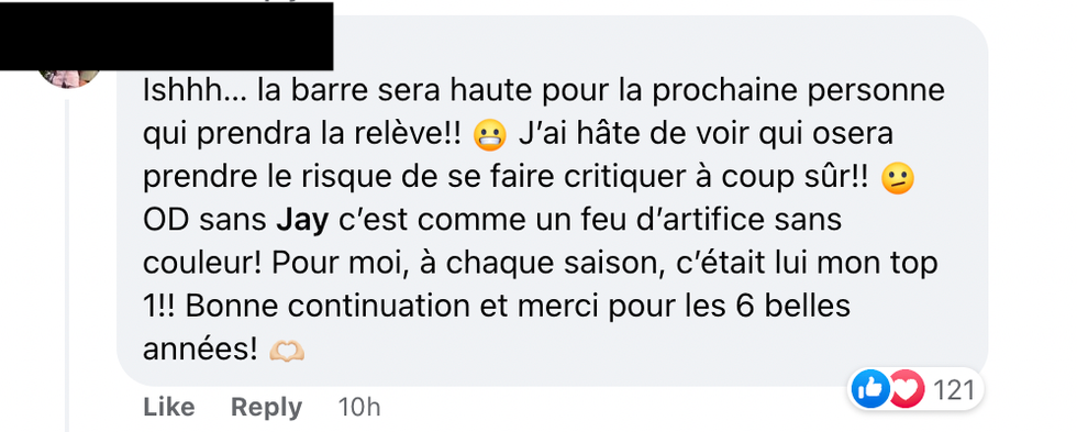 Commentaire sur Facebook.