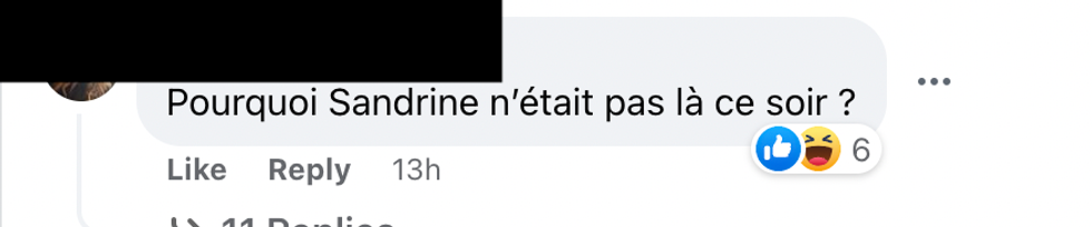 Commentaire sur Facebook.