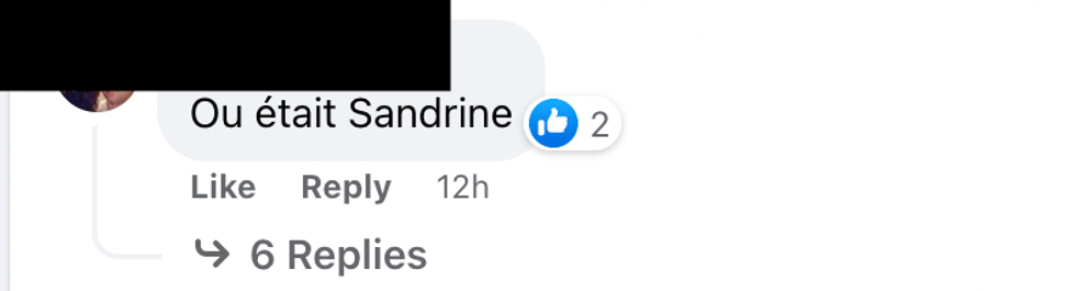 Commentaire sur Facebook.