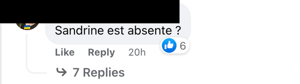 Commentaire sur Facebook.