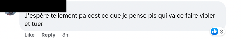 Commentaire sur Facebook.