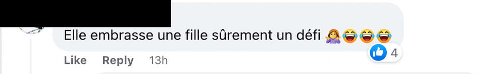 Commentaire sur Facebook.