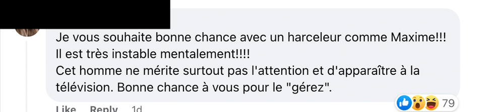 Commentaire sur Facebook.