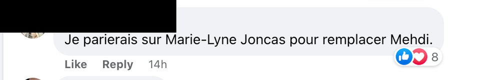 Commentaire sur Facebook.