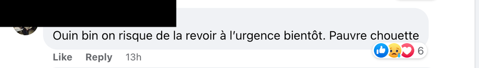 Commentaire sur Facebook.