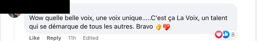 Commentaire sur Facebook.