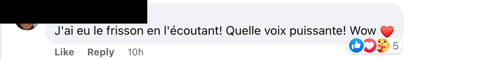 Commentaire sur Facebook.