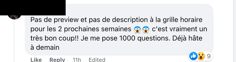 Commentaire sur Facebook.