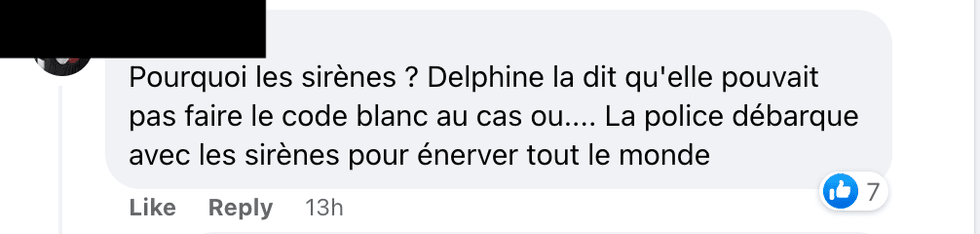Commentaire sur Facebook.