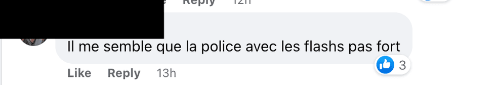 Commentaire sur Facebook.