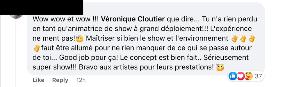 Commentaire sur Facebook.