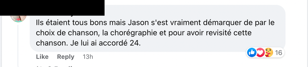 Commentaire sur Facebook.