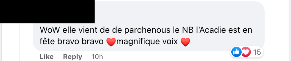 Commentaire sur Facebook.