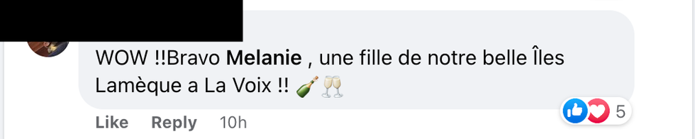 Commentaire sur Facebook.