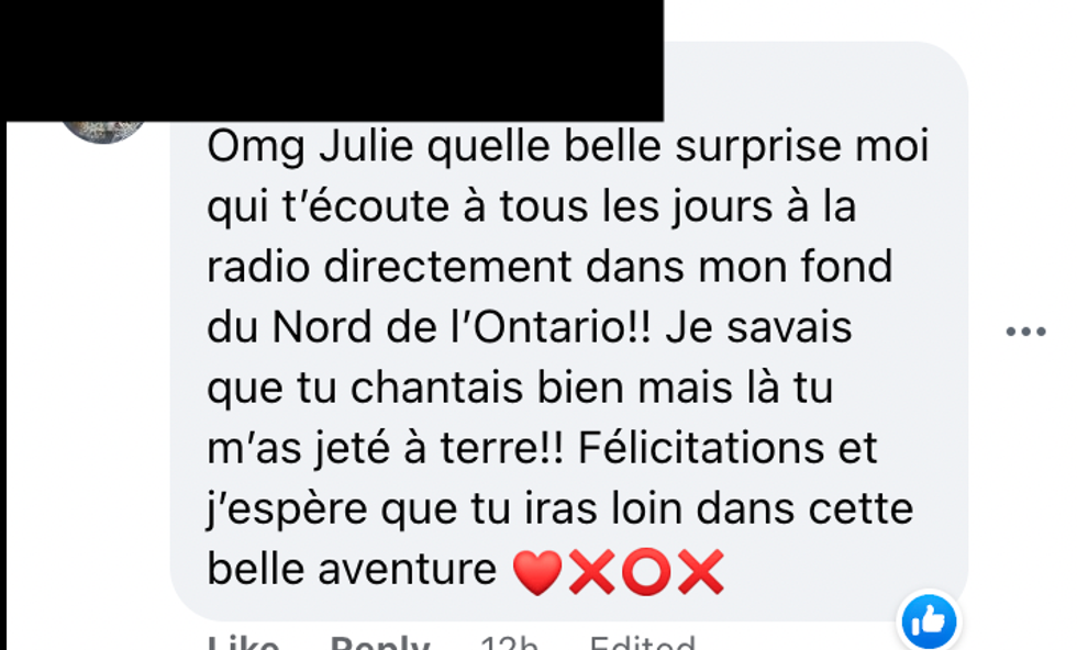 Commentaire sur Facebook.