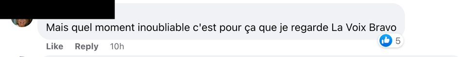 Commentaire sur Facebook.