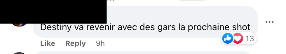 Commentaire sur Facebook.