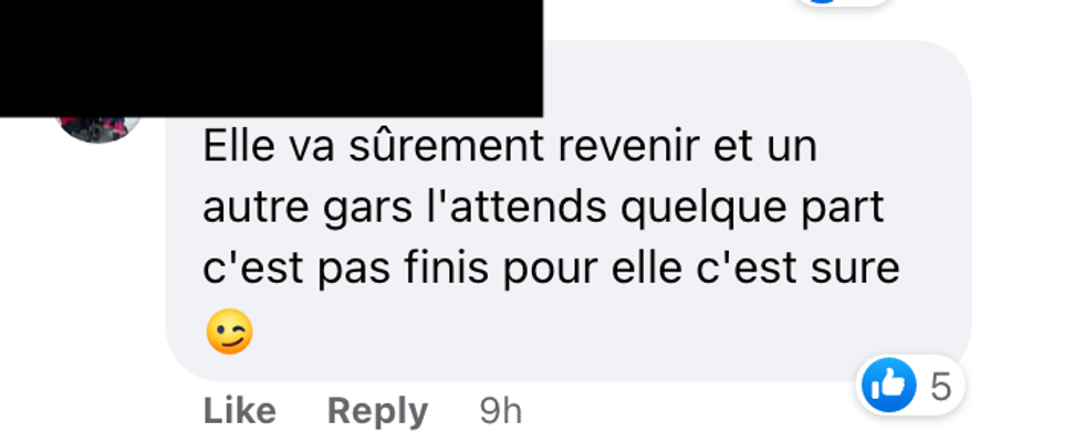 Commentaire sur Facebook.