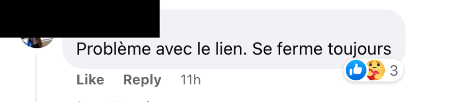 Commentaire sur Facebook.