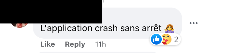 Commentaire sur Facebook.