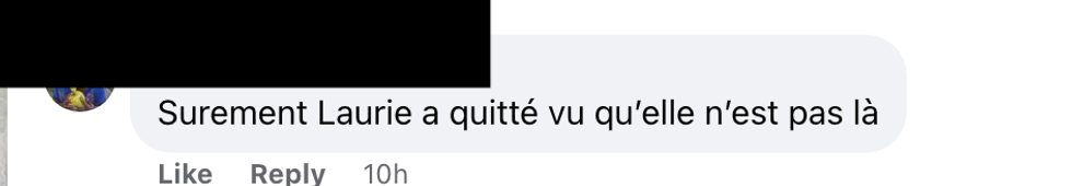 Commentaire sur Facebook.