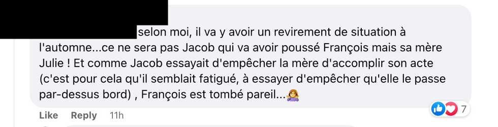 Commentaire sur Facebook.