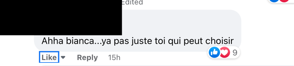 Commentaire sur Facebook.