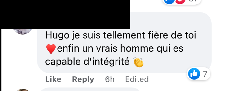 Commentaire sur Facebook.