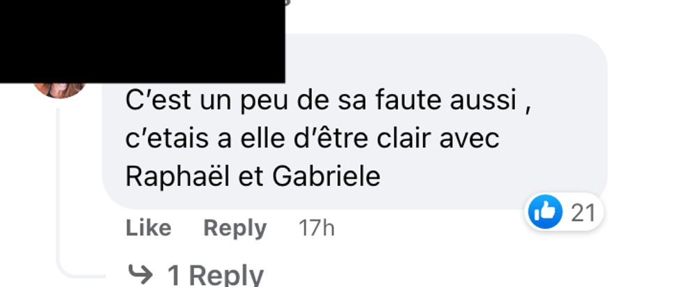 Commentaire sur Facebook.
