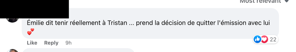 Commentaire sur Facebook.
