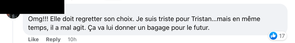 Commentaire sur Facebook.