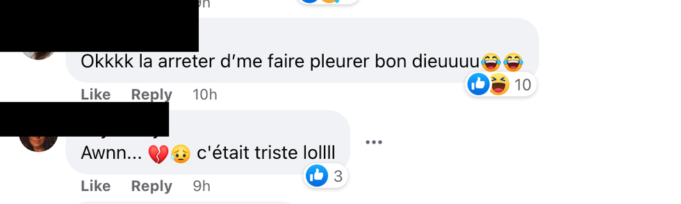 Commentaire sur Facebook.
