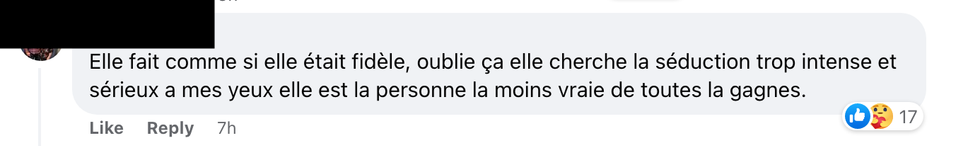 Commentaire sur Facebook.
