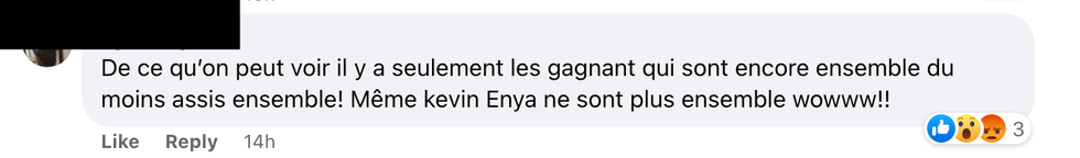 Commentaire sur Facebook.