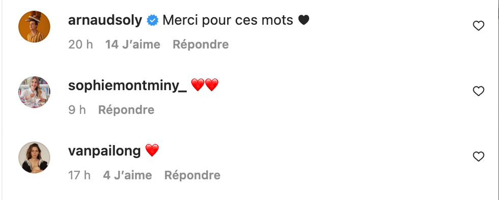 Commentaire sur Instagram.