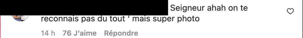 Commentaire sur Instagram.